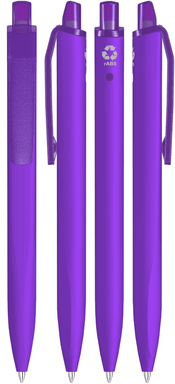 UMA Align gerecycelde soft touch balpen met transparante clip - Purple