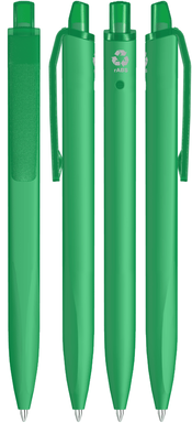 UMA Align gerecycelde soft touch balpen met transparante clip - Dark green