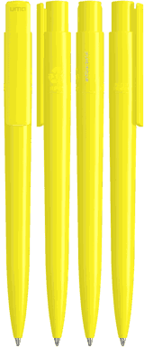 UMA PET PEN PRO recycelter polierter antibakterieller Kugelschreiber - Gelb