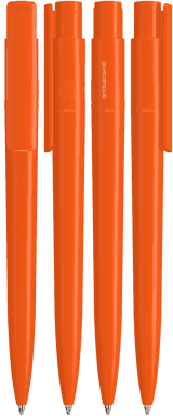 UMA PET PEN PRO recycelter polierter antibakterieller Kugelschreiber - Orange