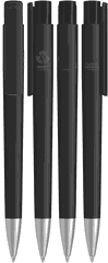 UMA PET PEN PRO gerecyclede soft touch balpen met ondoorzichtige clip en metalen punt