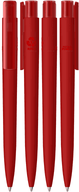 UMA PET PEN PRO recycelter Soft-Touch-Kugelschreiber mit transparentem Clip - Rot