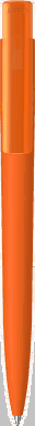 UMA PET PEN PRO recycelter Soft-Touch-Kugelschreiber mit transparentem Clip - Orange
