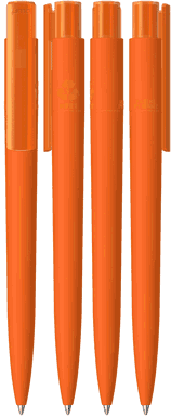 UMA PET PEN PRO recycelter Soft-Touch-Kugelschreiber mit transparentem Clip - Orange