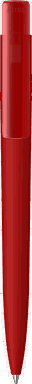 UMA PET PEN PRO recycelter Soft-Touch-Kugelschreiber mit transparentem Clip - Rot