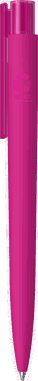 UMA PET PEN PRO recycelter Soft-Touch-Kugelschreiber mit transparentem Clip - Magenta