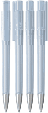 UMA PET PEN PRO recycelter Frosted Kugelschreiber mit Metallspitze - Klar