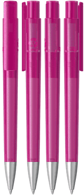 UMA PET PEN PRO recycelter Frosted Kugelschreiber mit Metallspitze - Magenta