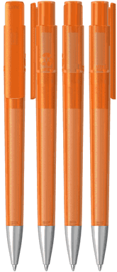 UMA PET PEN PRO recycelter Frosted Kugelschreiber mit Metallspitze - Orange