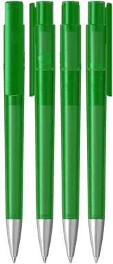 UMA PET PEN PRO recycelter Frosted Kugelschreiber mit Metallspitze - Grün