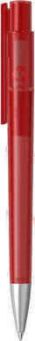 UMA PET PEN PRO recycelter Frosted Kugelschreiber mit Metallspitze - Rot