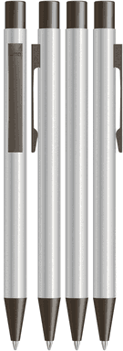 UMA STRAIGHT Metall-Kugelschreiber glänzend - Silber