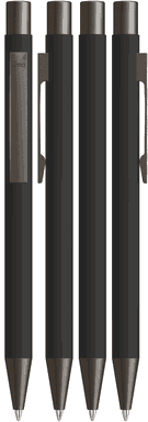 UMA STRAIGHT Metall-Kugelschreiber mit Soft-Touch-Oberfläche - Schwarz