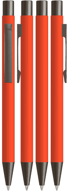UMA STRAIGHT Metall-Kugelschreiber mit Soft-Touch-Oberfläche - Orange