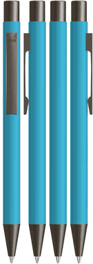UMA STRAIGHT Metall-Kugelschreiber mit Soft-Touch-Oberfläche - Hellblau