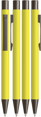 UMA STRAIGHT Metall-Kugelschreiber mit Soft-Touch-Oberfläche - Gelb