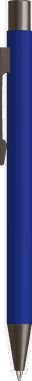 UMA STRAIGHT Metall-Kugelschreiber mit Soft-Touch-Oberfläche - Mittelblau