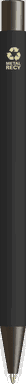 UMA STRAIGHT Metall-Recycled Soft-Touch-Kugelschreiber - Schwarz