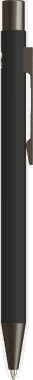 UMA STRAIGHT Metall-Recycled Soft-Touch-Kugelschreiber - Schwarz