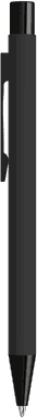 UMA STRAIGHT Metall-Kugelschreiber Soft-Touch All Black - Schwarz