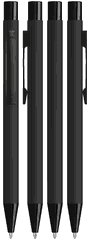 UMA STRAIGHT metalen soft touch balpen all black