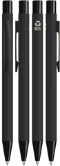 UMA STRAIGHT metalen recycled soft touch balpen all black