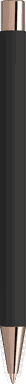 UMA STRAIGHT rose-gold metalen soft touch balpen - Schwarz