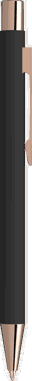 UMA STRAIGHT rose-gold metalen soft touch balpen - Schwarz