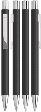 UMA STRAIGHT Chrom Metall Kugelschreiber - Schwarz
