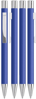 UMA STRAIGHT Chrom Metall Kugelschreiber - Mittelblau