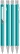 UMA STRAIGHT chroom metalen balpen - Turquoise