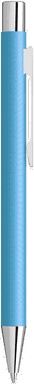 UMA STRAIGHT Chrom Metall Kugelschreiber - Hellblau
