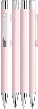 UMA STRAIGHT Chrom-Metall-Kugelschreiber mit Soft-Touch-Oberfläche - Pastellrosa