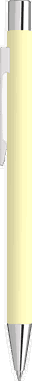 UMA STRAIGHT Chrom-Metall-Kugelschreiber mit Soft-Touch-Oberfläche - Pastellgelb