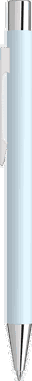 UMA STRAIGHT Chrom-Metall-Kugelschreiber mit Soft-Touch-Oberfläche - Pastellblau
