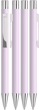 UMA STRAIGHT Chrom-Metall-Kugelschreiber mit Soft-Touch-Oberfläche - Pastellviolett