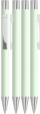 UMA STRAIGHT Chrom-Metall-Kugelschreiber mit Soft-Touch-Oberfläche - Pastellgrün