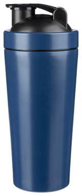 Gerecycled roestvrijstalen enkelwandige shaker 750 ml - Kobaltblauw