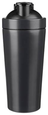 Gerecycled roestvrijstalen enkelwandige shaker 750 ml - Zwart