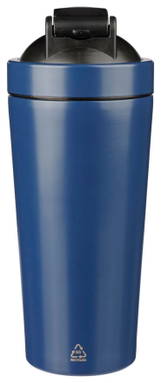 Gerecycled roestvrijstalen enkelwandige shaker 750 ml - Kobaltblauw