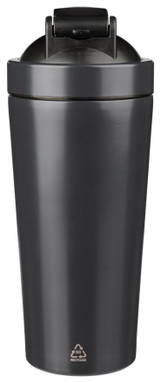 Gerecycled roestvrijstalen enkelwandige shaker 750 ml - Zwart