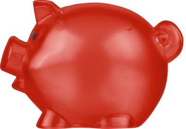 Tirelire en plastique PS recyclé - Rouge