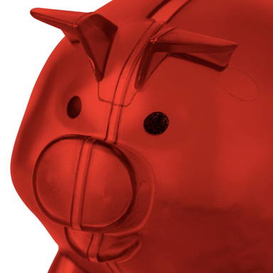 Tirelire en plastique PS recyclé - Rouge