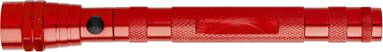 Aluminium zaklamp met 3 LED lampjes, magneet, telescoopfunctie en flexibele kop - Rood