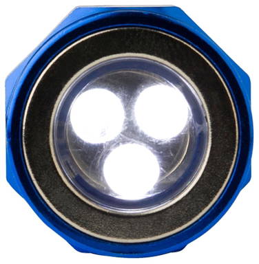 Lampe de poche en aluminium avec 3 LED, aimant, fonction télescopique et tête flexible - Bleu Cobalt