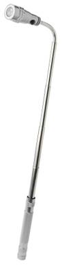 Lampe de poche en aluminium avec 3 LED, aimant, fonction télescopique et tête flexible - Argent