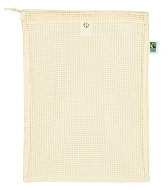 Fairtraide katoenen groente en fruittas nettas | 115 grams | 28 x 39 cm - Naturel