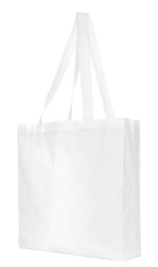 Katoenen bloktas zware kwaliteit | 155 grams | 38 x 42 + 10 cm - Wit