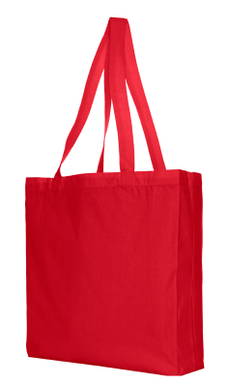 Katoenen bloktas zware kwaliteit | 155 grams | 38 x 42 + 10 cm - Rood