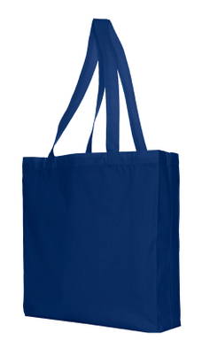 Katoenen bloktas zware kwaliteit | 155 grams | 38 x 42 + 10 cm - Navy